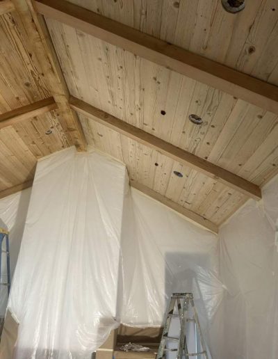 Painter applying high-quality paint on home walls
