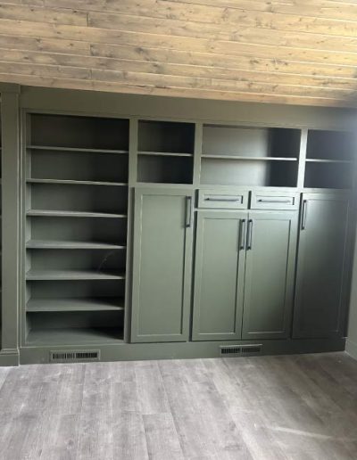 Freshly painted cabinets with a smooth, modern, and vibrant finish