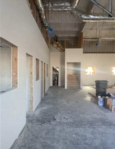Living room walls freshly painted in modern colors