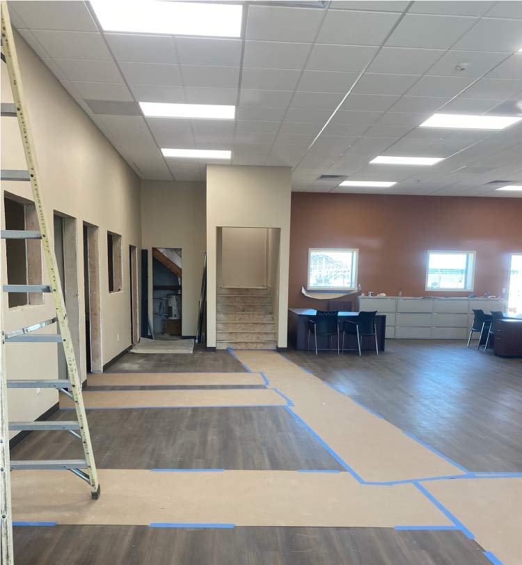 A professional commercial space showcasing a freshly painted interior with clean lines and modern color palettes. in visalia 
