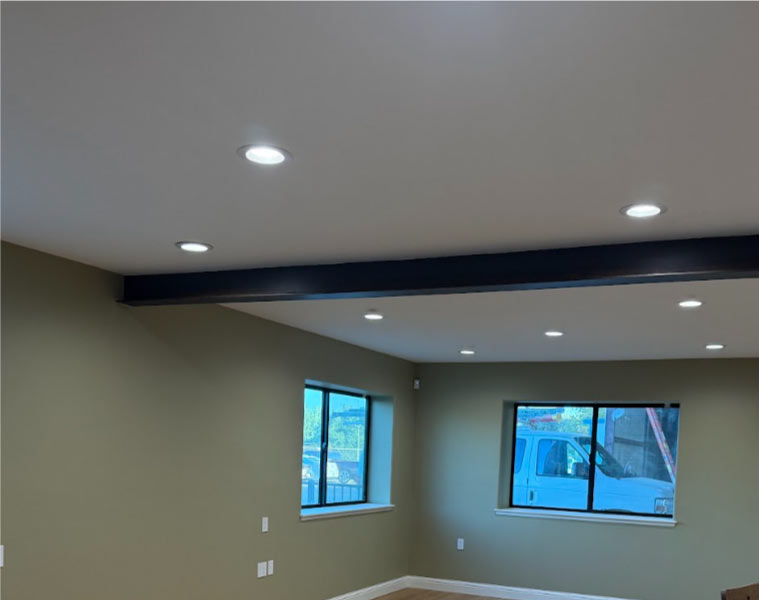 Visalia residential dining room showcasing a perfectly smooth white ceiling after professional popcorn ceiling removal by Ponce's Quality Painting